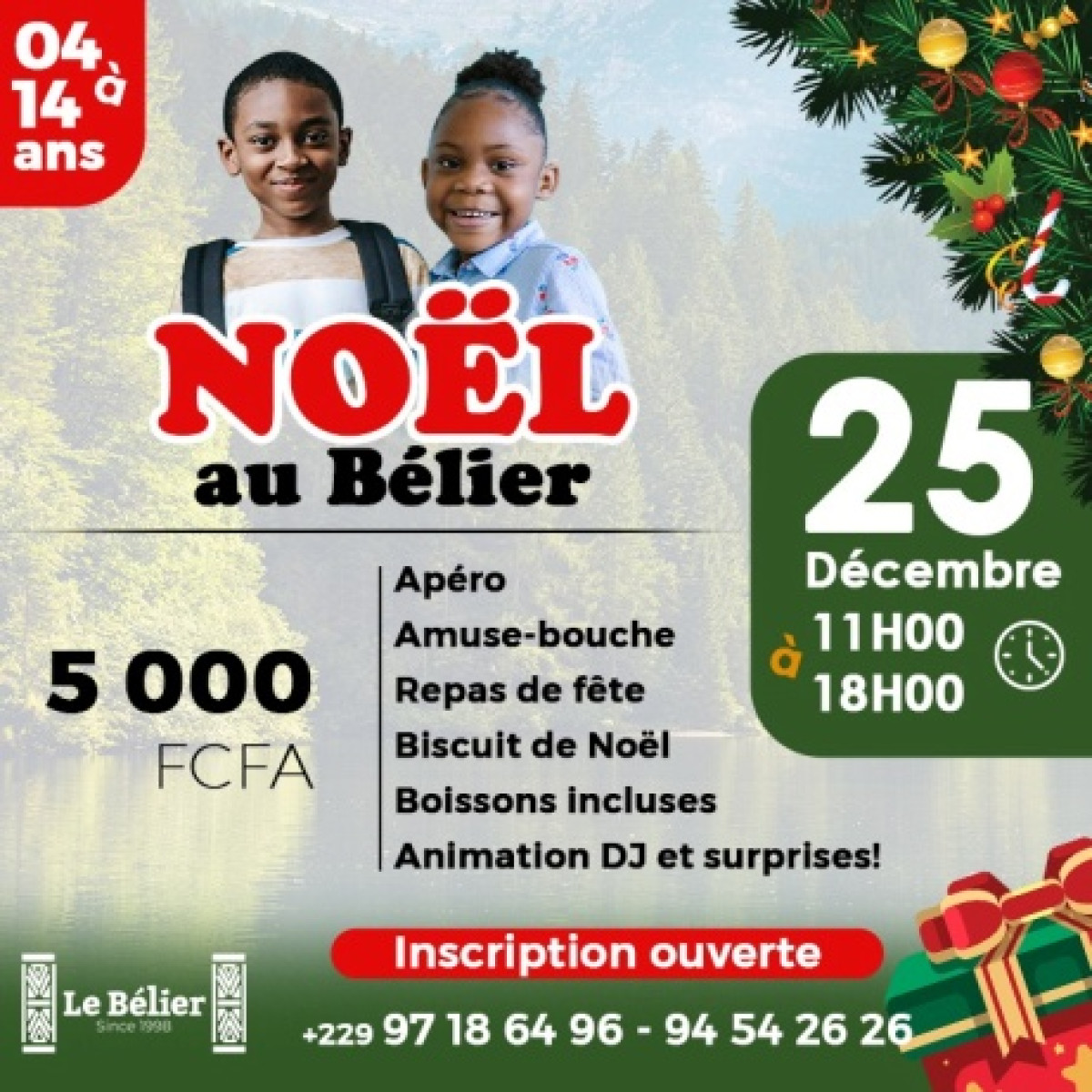 NOËL AU BÉLIER À NATITINGOU : Offrez des moments de joie à vos enfants