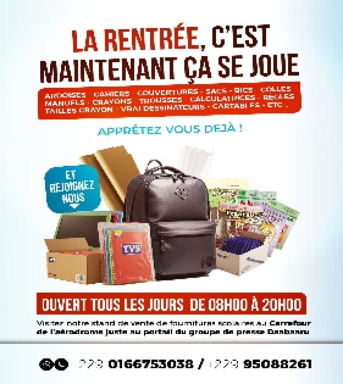 Vente de fournitures scolaires à Parakou: préparez la rentrée de vos enfants chez Daabaaru Bureautique