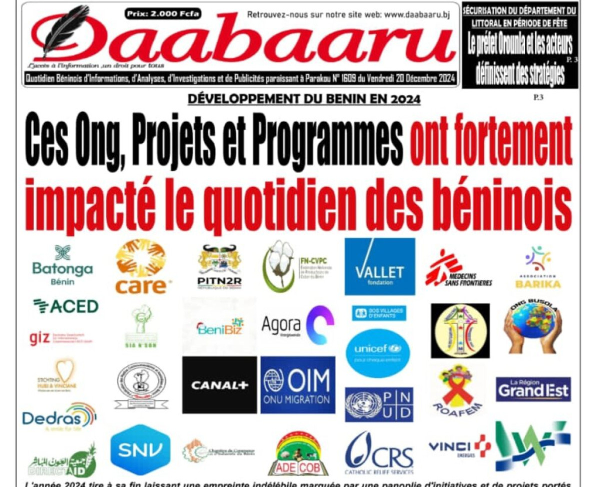 Développement en 2024: ces ong, projets et programmes ont fortement impacté le quotidien des béninois 