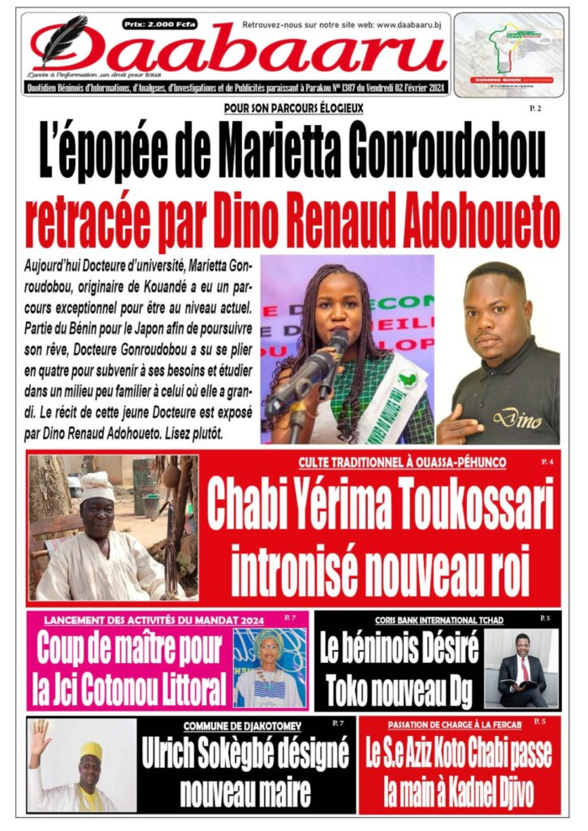 Parution du vendredi 02 février 2024