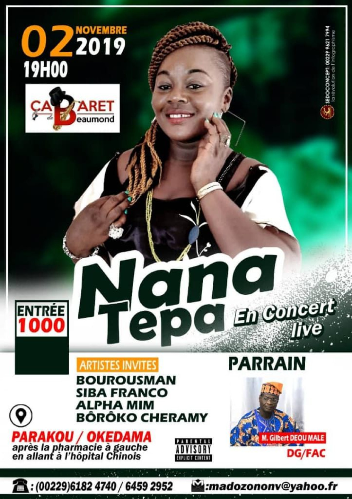 MUSIQUE : Nana Tépa en concert live le 2 novembre prochain à Parakou