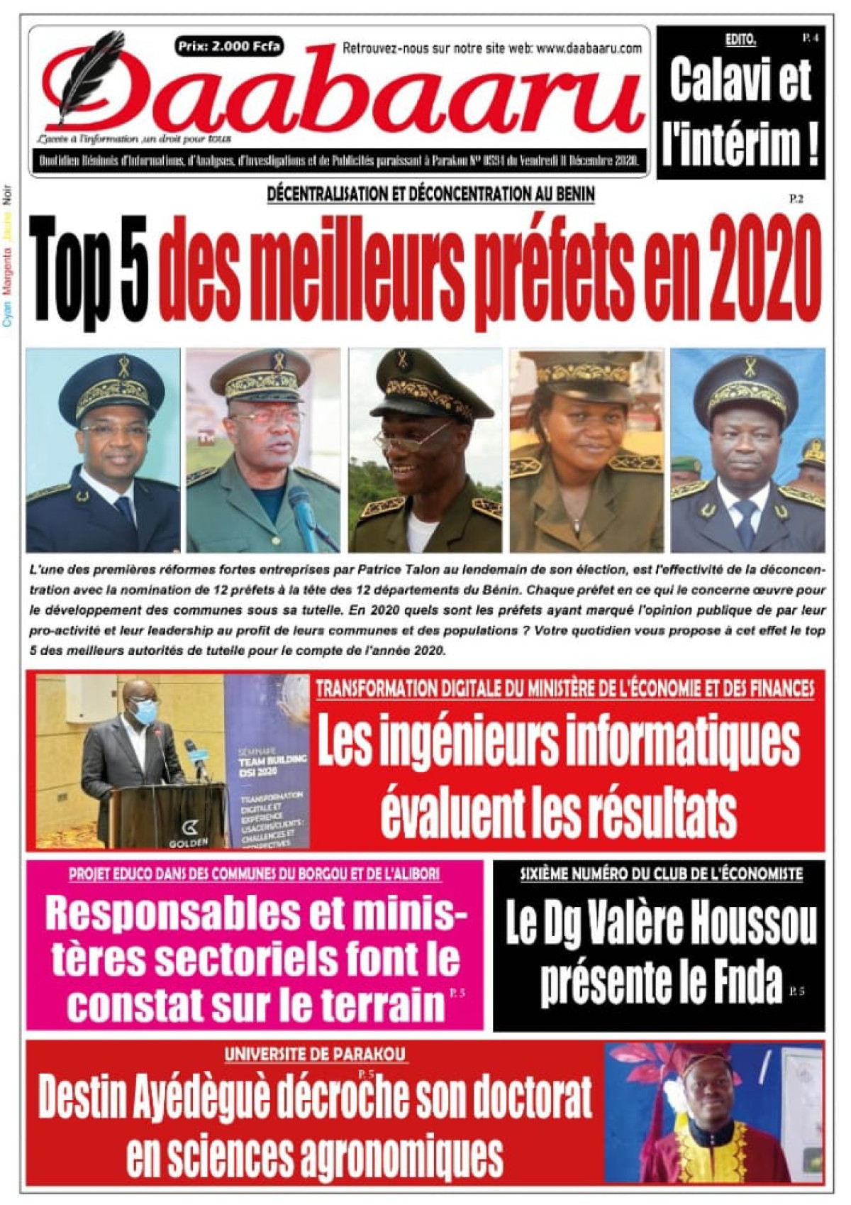 Parution du vendredi 11 décembre 2020
