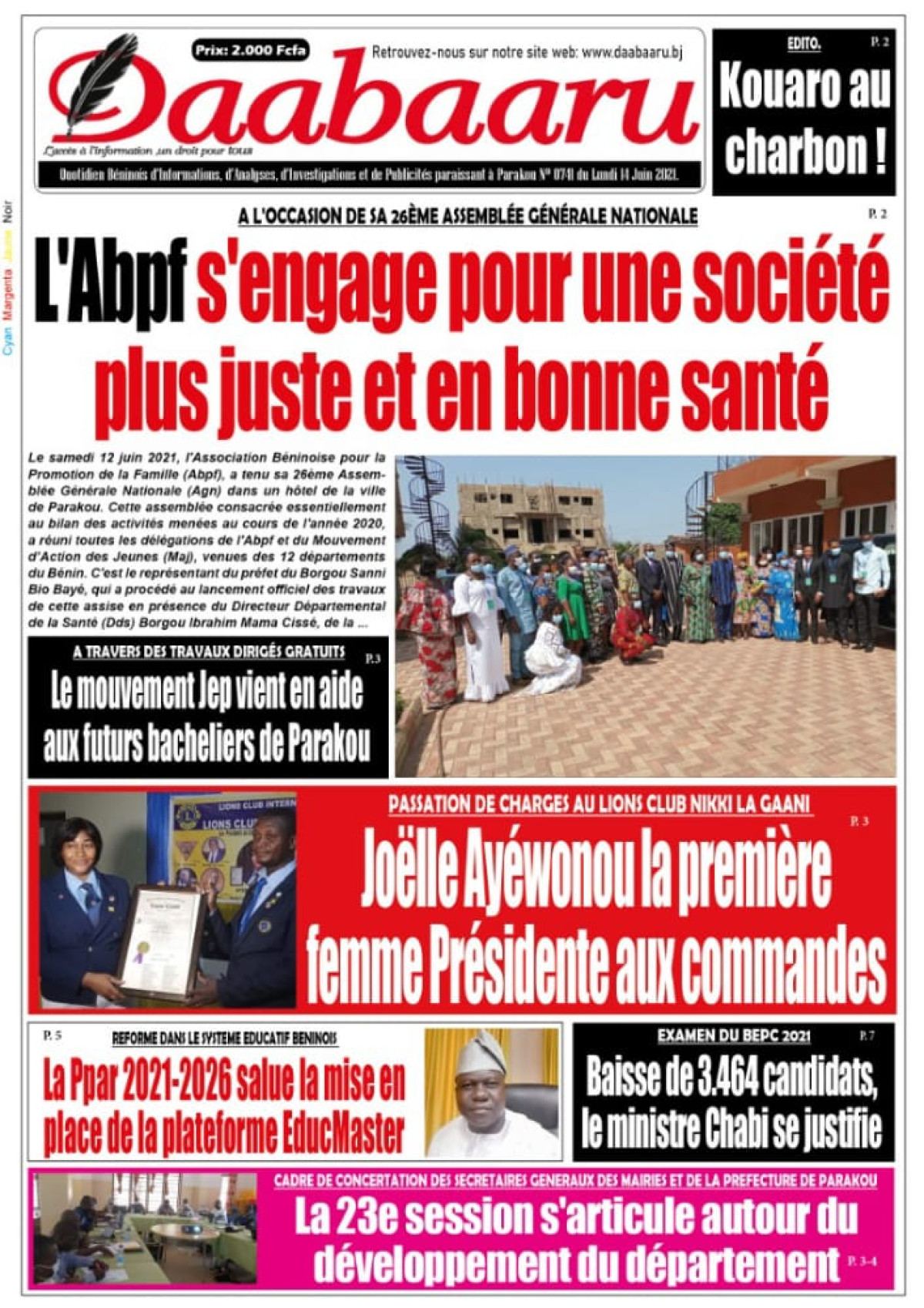 Parution du lundi 14 juin 2021
