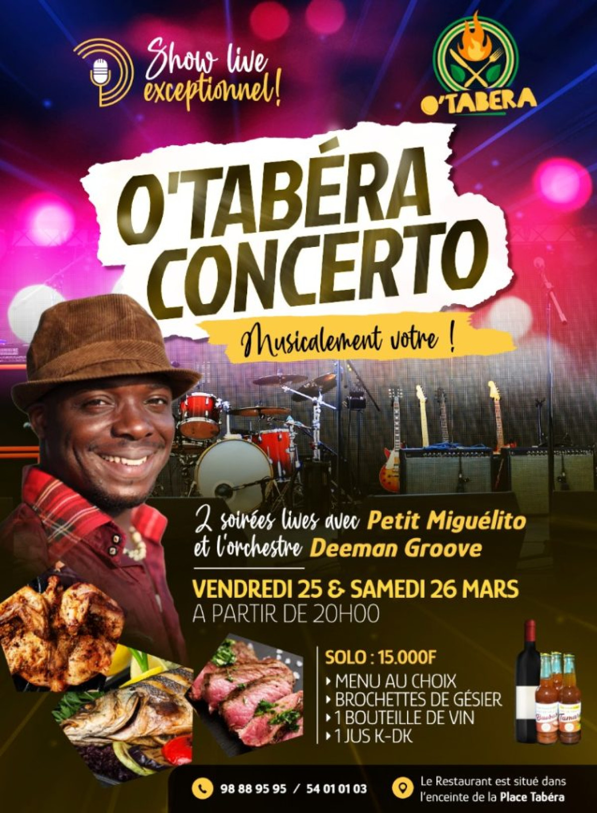 PARAKOU : Le restaurant O&rsquo;Tabera lance deux soirées avec l&rsquo;artiste Petit Miguelito