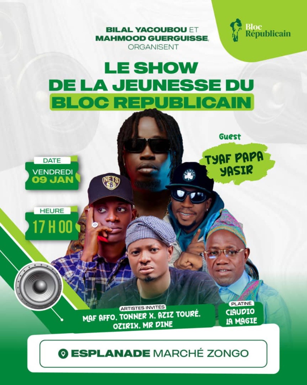 Parakou/Sous le haut parrainage de Bilal Yacoubou et Mahmood Guerguisse: un géant concert mobilise la jeunesse BR ce jour à l'esplanade du marché Zongo