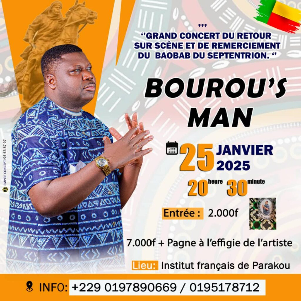 Showbiz dans le septentrion: le Baobab Bourou’s Man signe son grand retour sur scène le 25 janvier