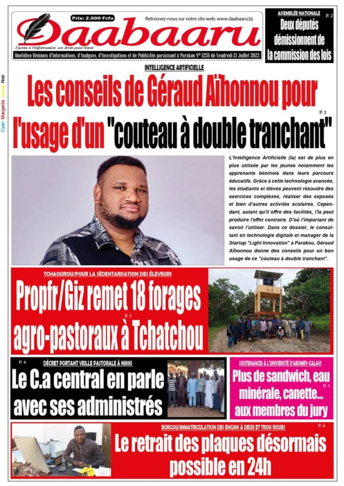 UNE DU VENDREDI 21 JUILLET 2023