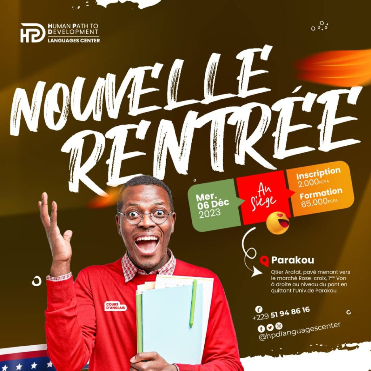 POUR SA NOUVELLE RENTRÉE PRÉVUE LE 6 DÉCEMBRE PROCHAIN,  Hpd languages Center vous offre une occasion pour maîtriser la langue de Shakespeare