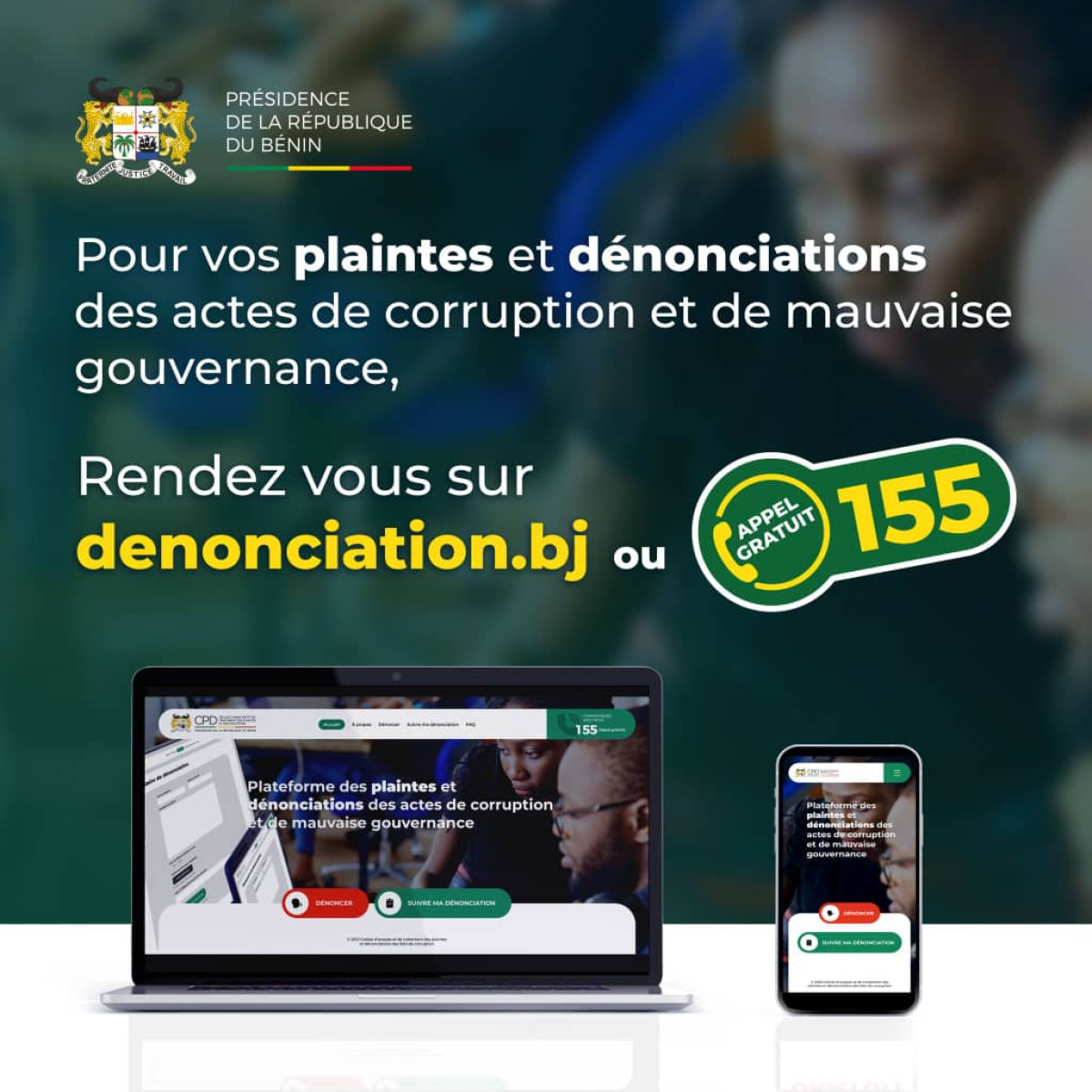 LUTTE CONTRE LA CORRUPTION AU BÉNIN : Une plateforme et un numéro vert disponibles pour les plaintes