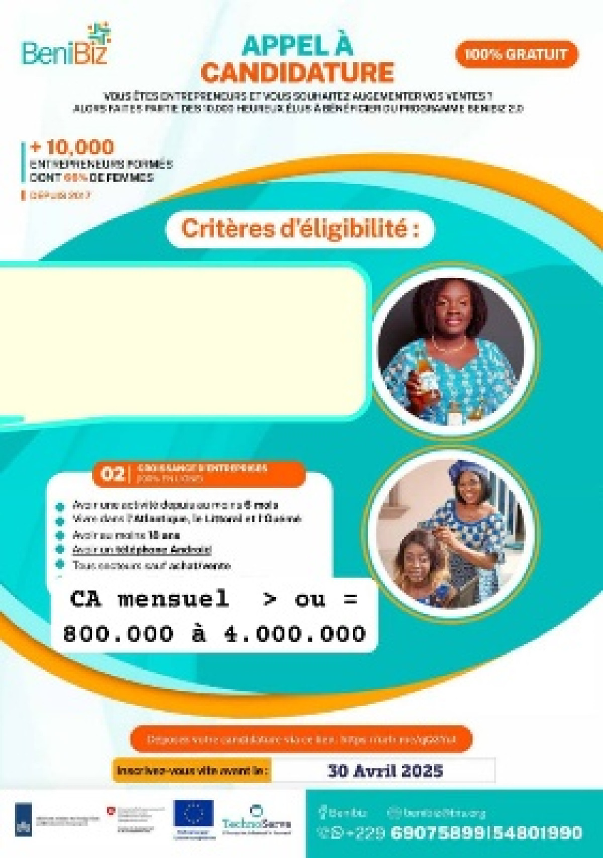 Appel à candidatures au Bénin: inscrivez-vous au programme BeniBiz 2.0 et augmentez vos revenus 