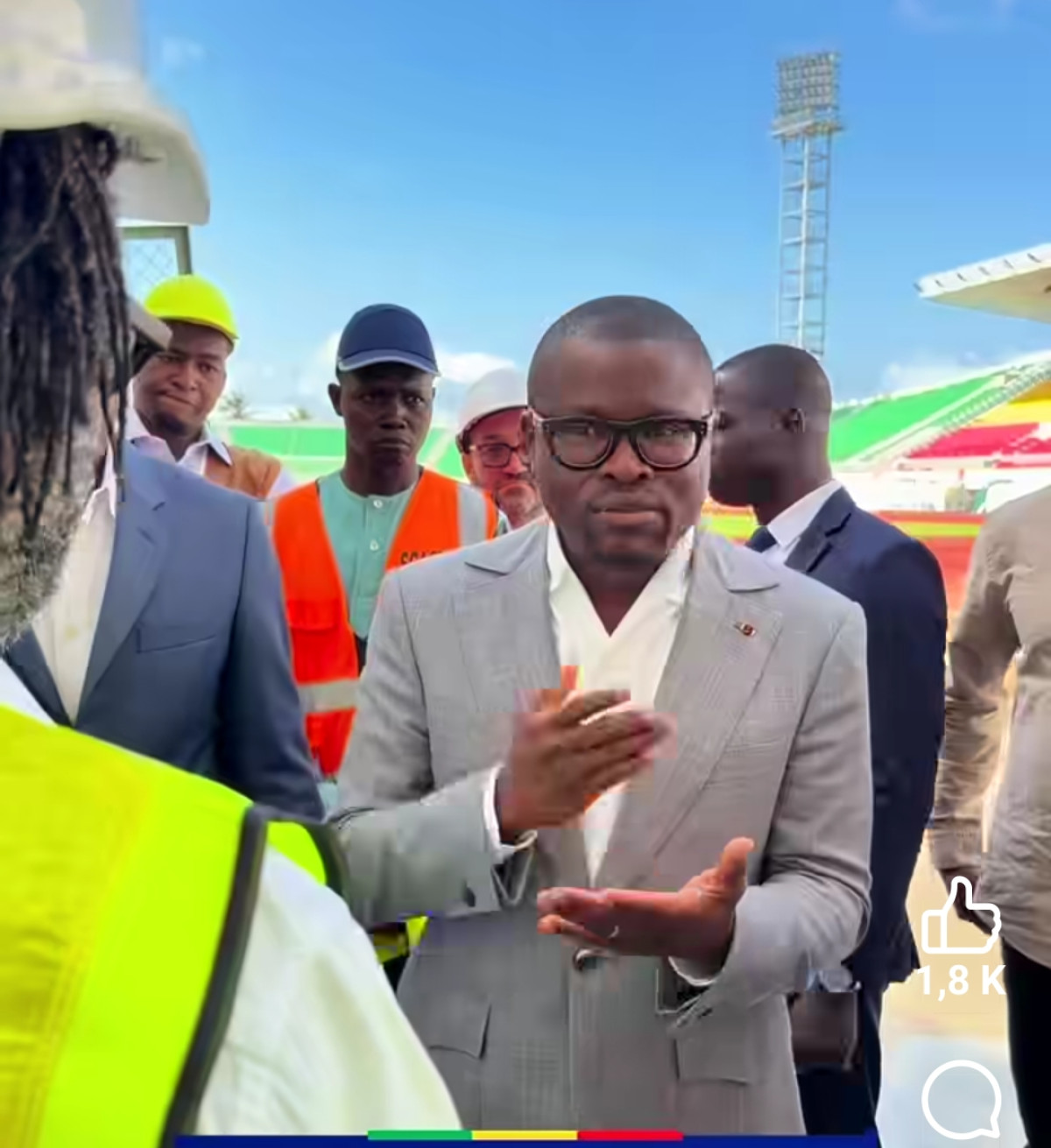 Visite de chantier du stade Général Mathieu Kérékou: le Président Romuald Wadagni veut une infrastructure prête à temps