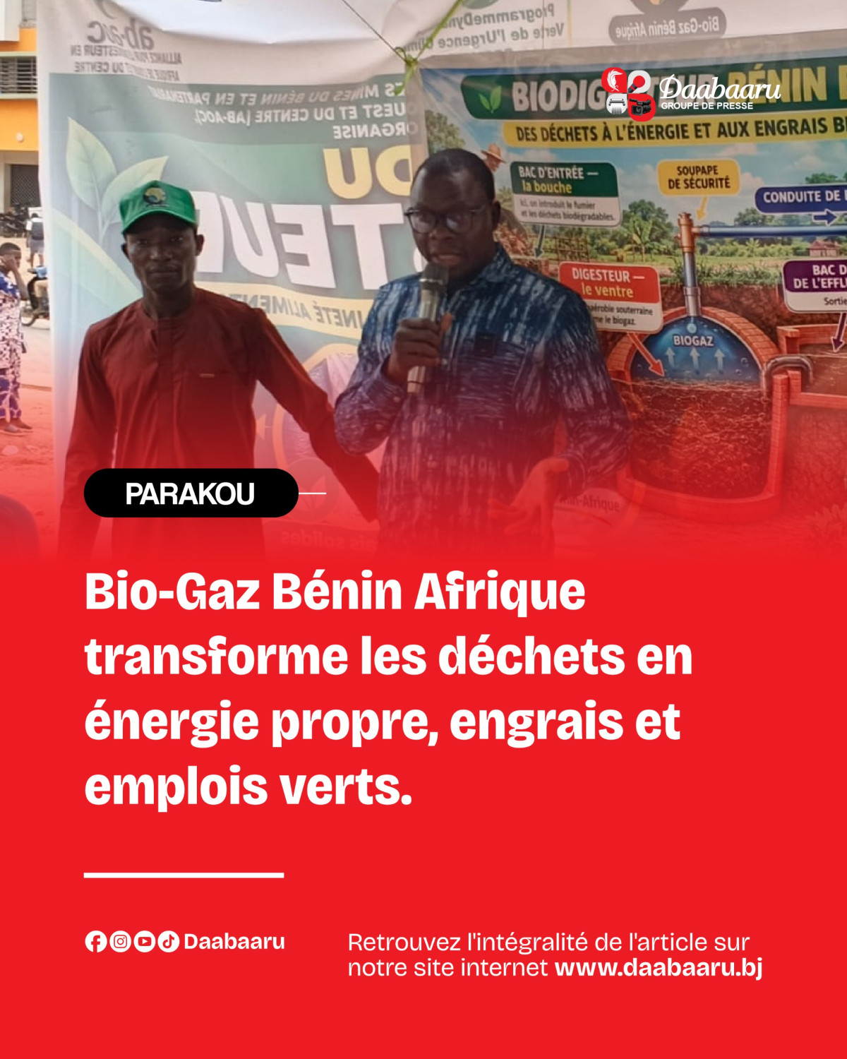 Mois du biodigesteur à Parakou: Bio-Gaz Bénin Afrique fait du déchet une source d'énergie, d'engrais et d'emplois