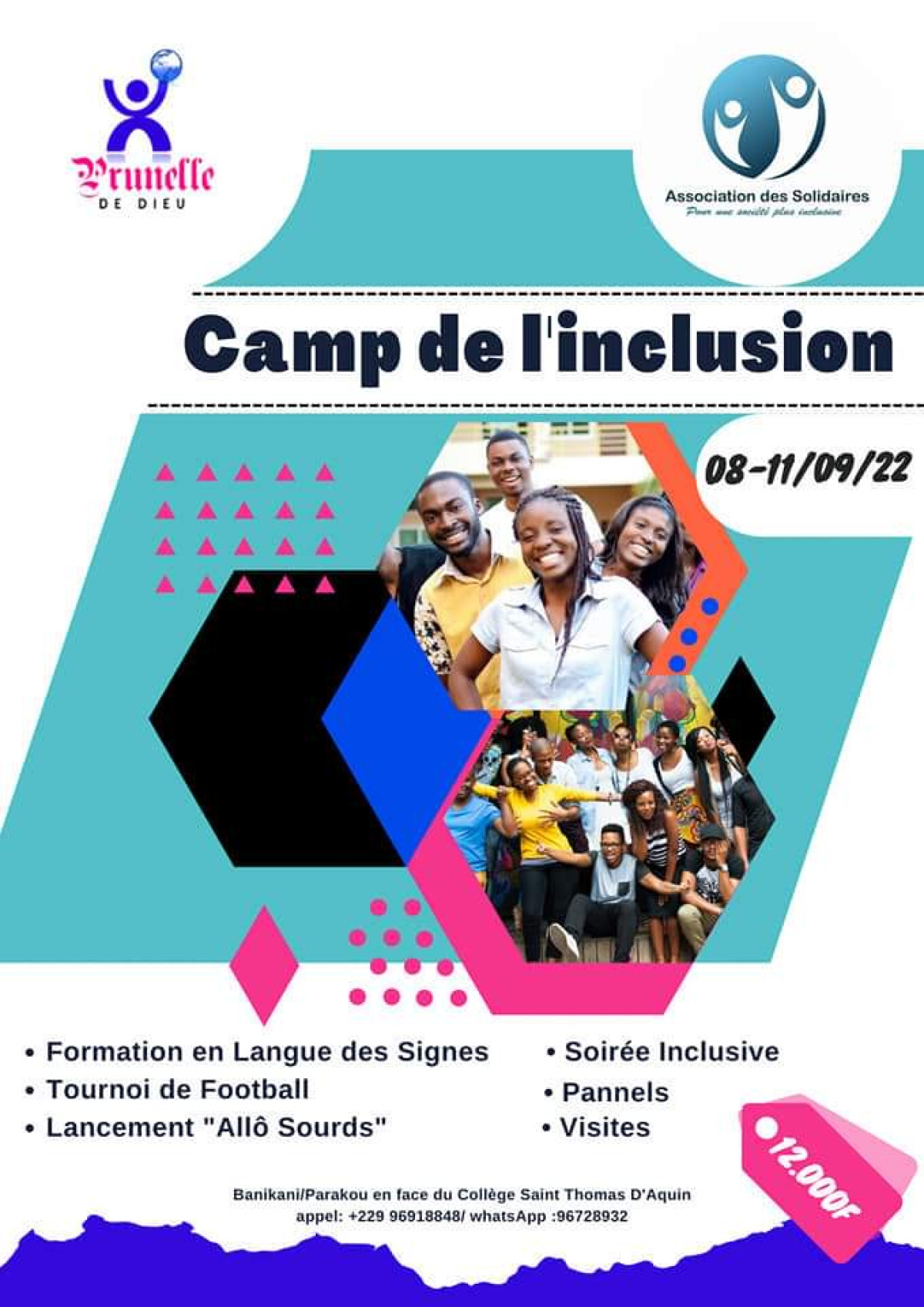 PARAKOU : Prunelle de Dieu organise un camp de l&rsquo;inclusion du 8 au 11 septembre 2022