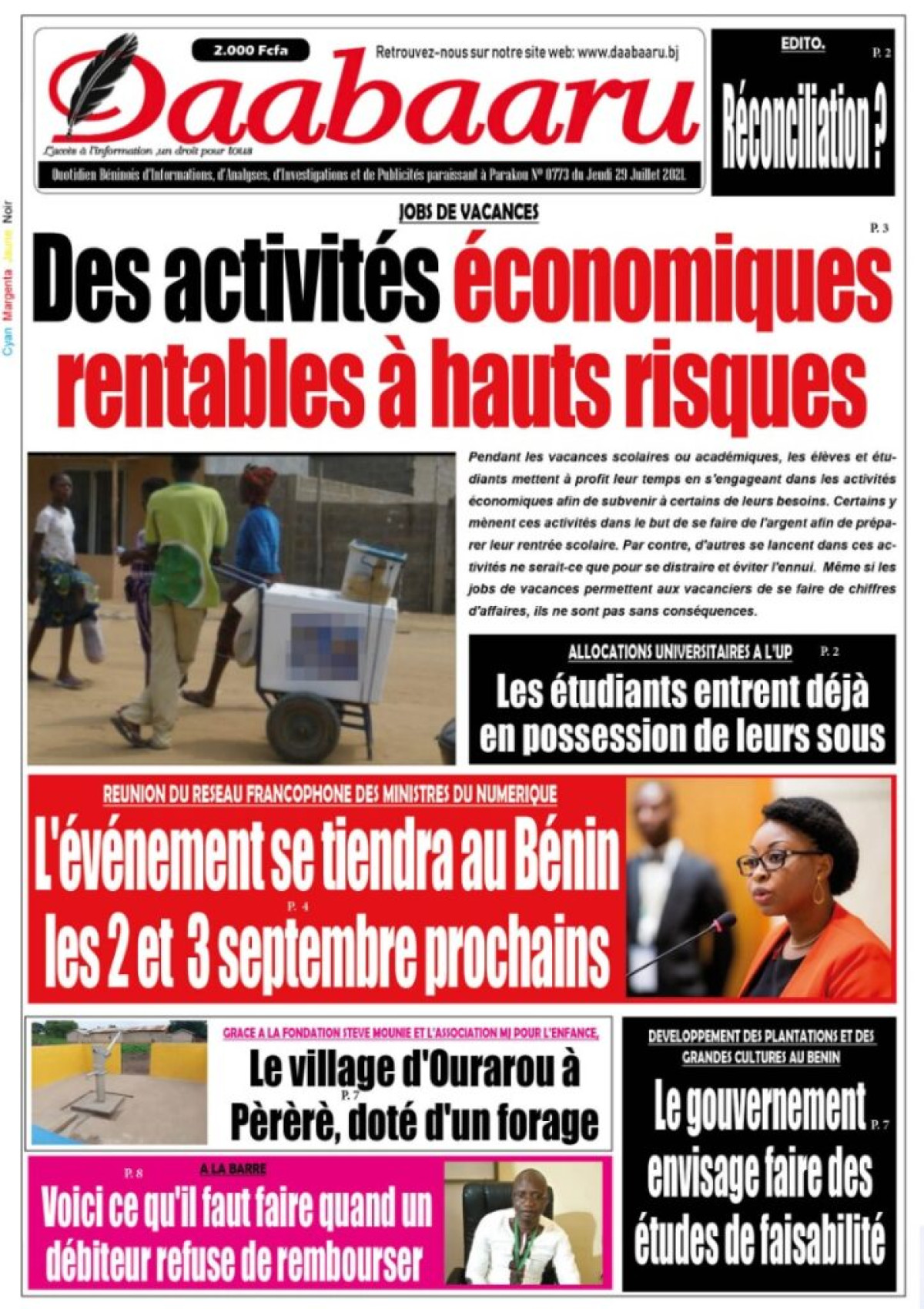 Parution du jeudi 29 juillet 2021