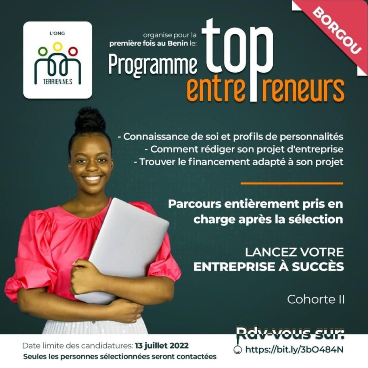 BORGOU/PROGRAMME TOP ENTREPRENEURS DE BONI RICHARD OUOROU : Voici le lien d&rsquo;inscription