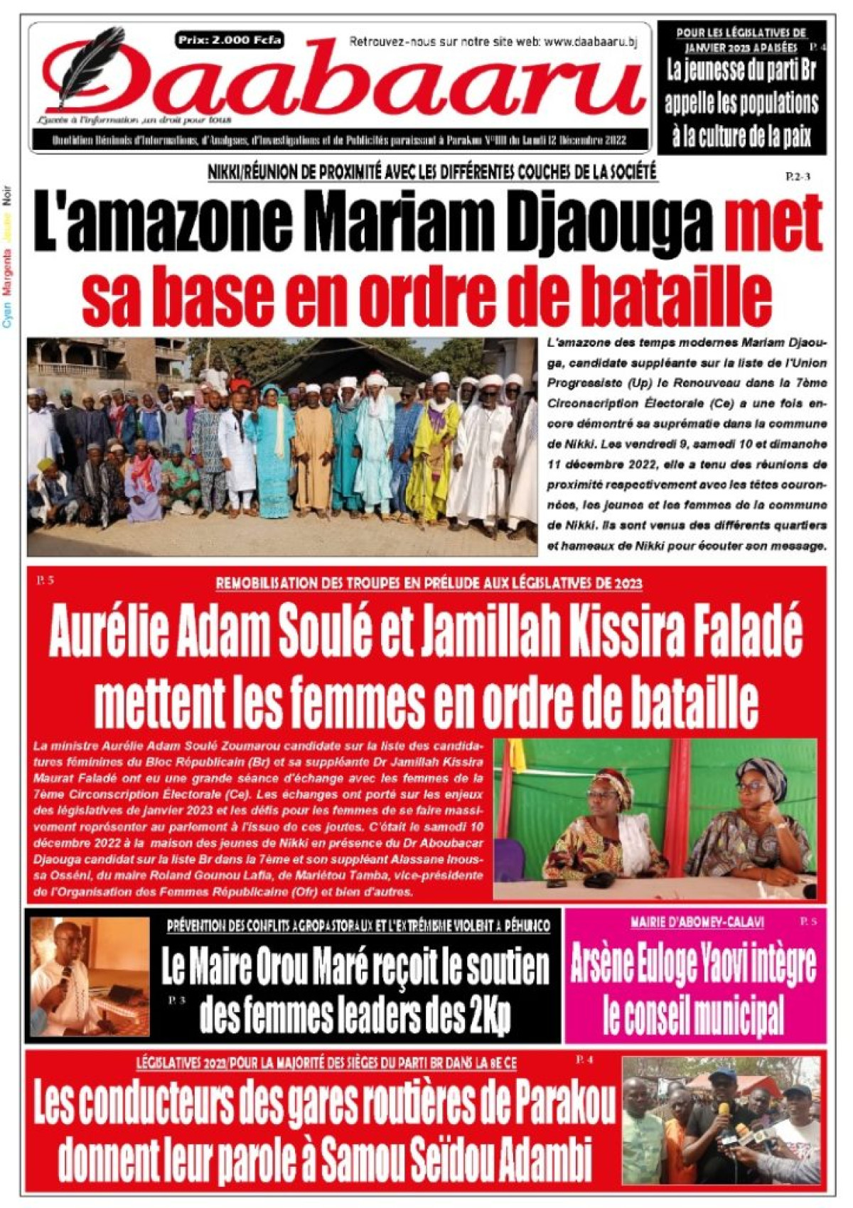 UNE DU LUNDI 12 DÉCEMBRE 2022