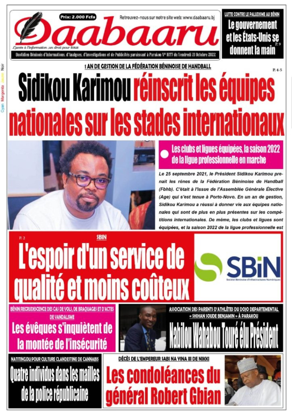 Parution du vendredi 21 octobre 2022