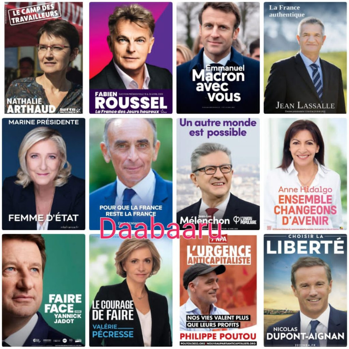 PRÉSIDENTIELLE EN FRANCE :  La campagne électorale officiellement lancée  . Voici les 12 candidats en lice et leurs slogans