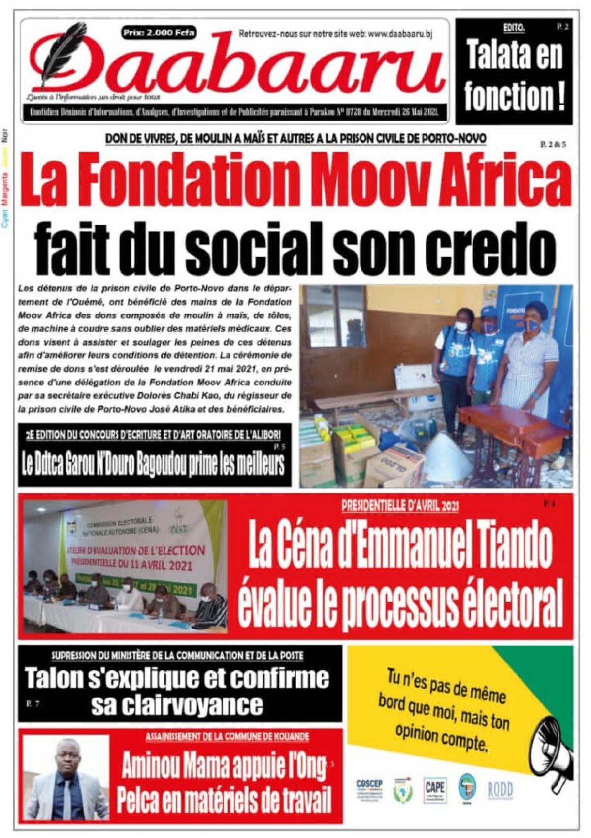 Parution du mercredi 26 mai 2021