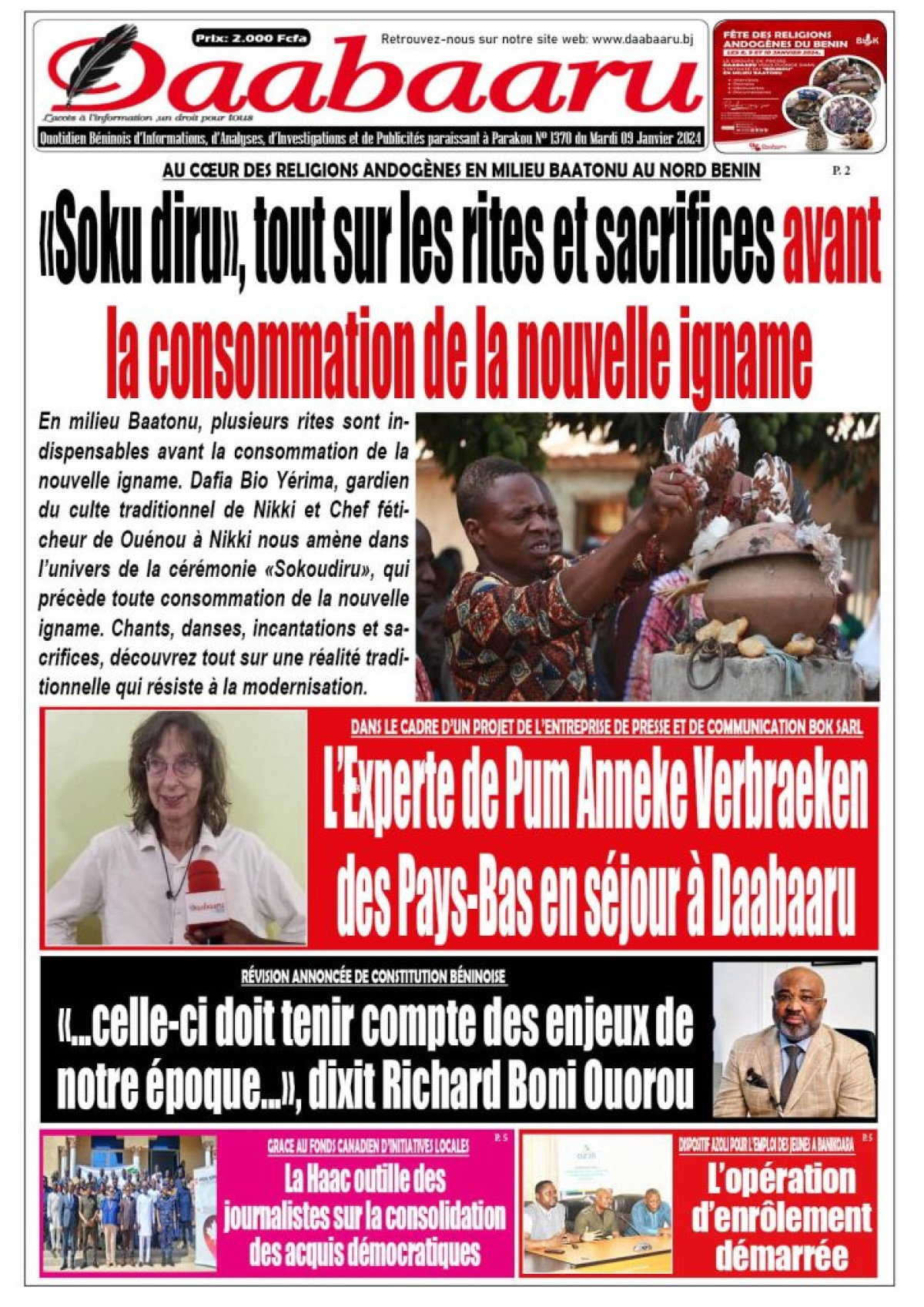 Parution du mardi 09 janvier 2024
