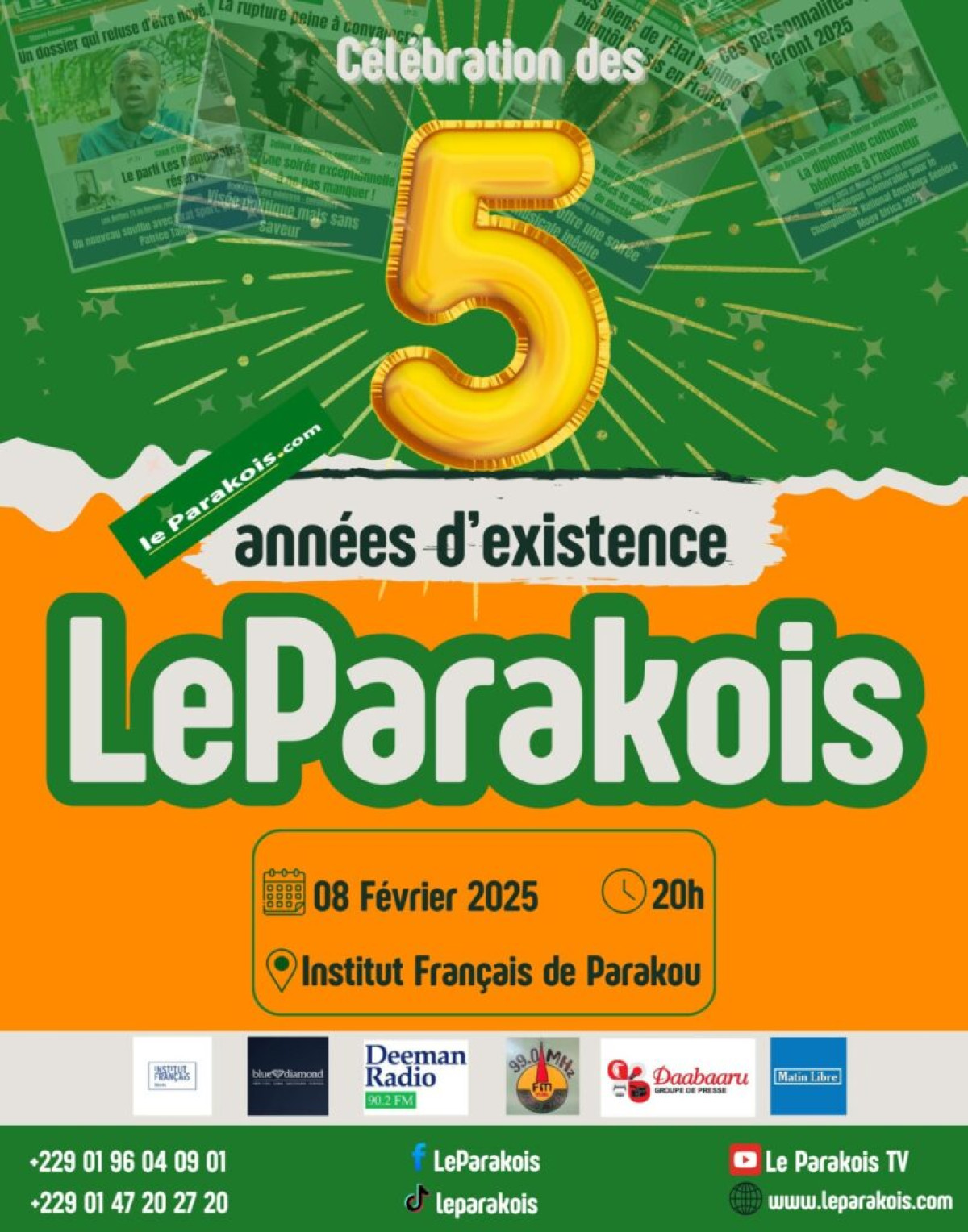  Pour ses 5 ans d&rsquo;existence: le journal « le parakois » organise une soirée à l&rsquo;institut français de parakou 