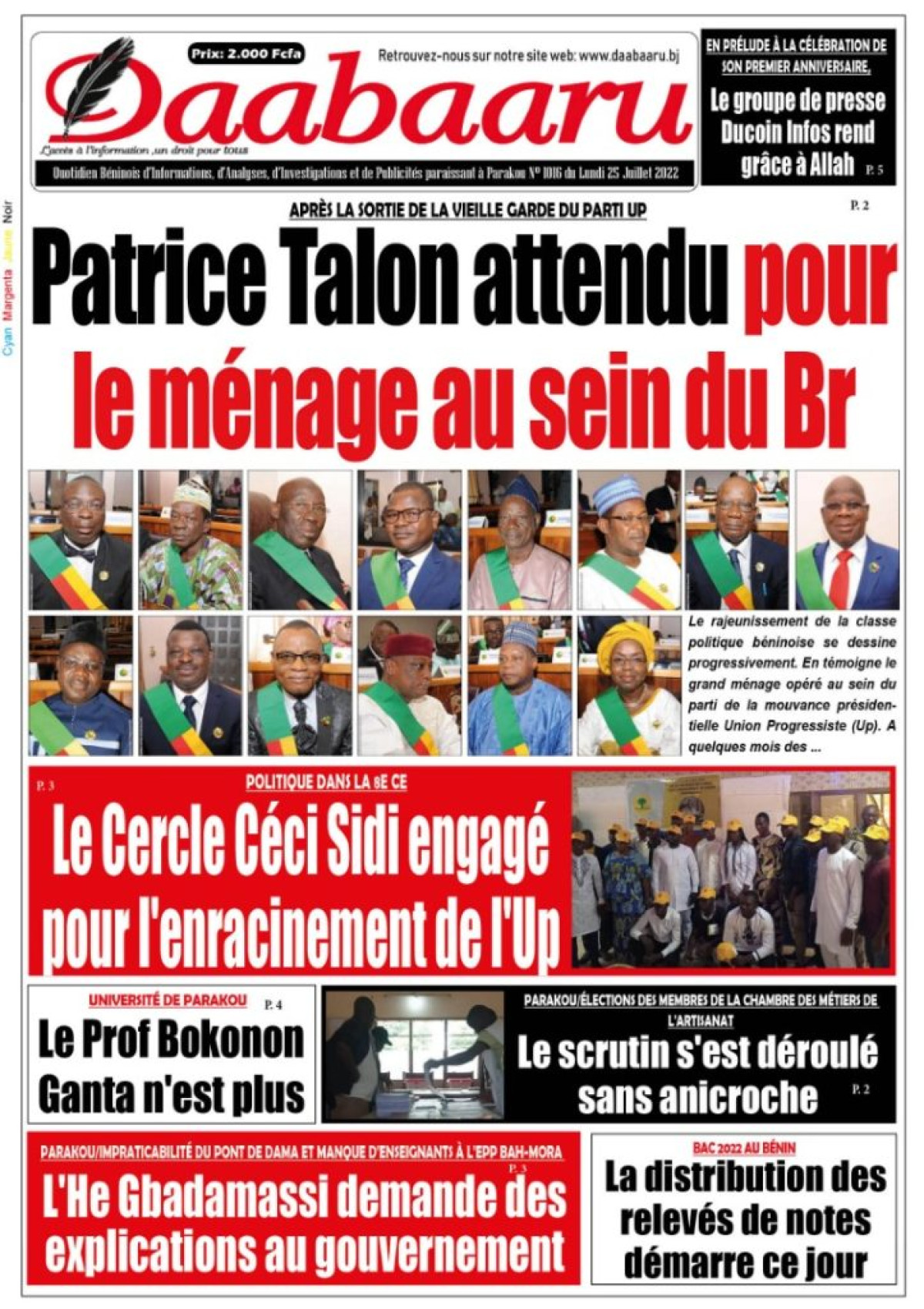 UNE DU LUNDI 25 JUILLET 2022