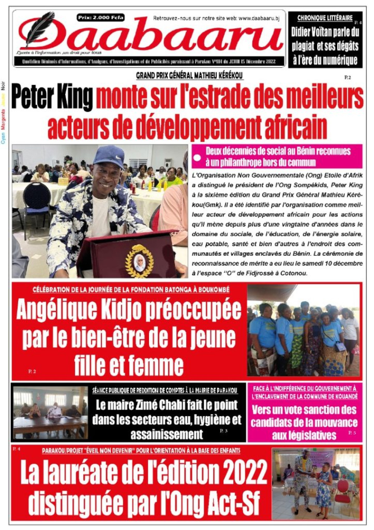UNE DU JEUDI 15 DÉCEMBRE 2022