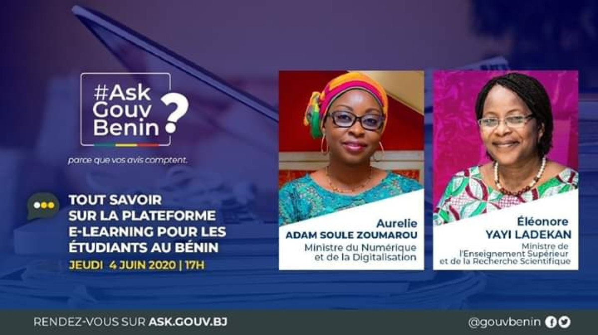13E SESSION ASKGOUVBENIN : Tout sur la plateforme E-learning avec Aurélie Adam Soulé et Éléonore Ladékan Yayi ce jeudi 4 juin