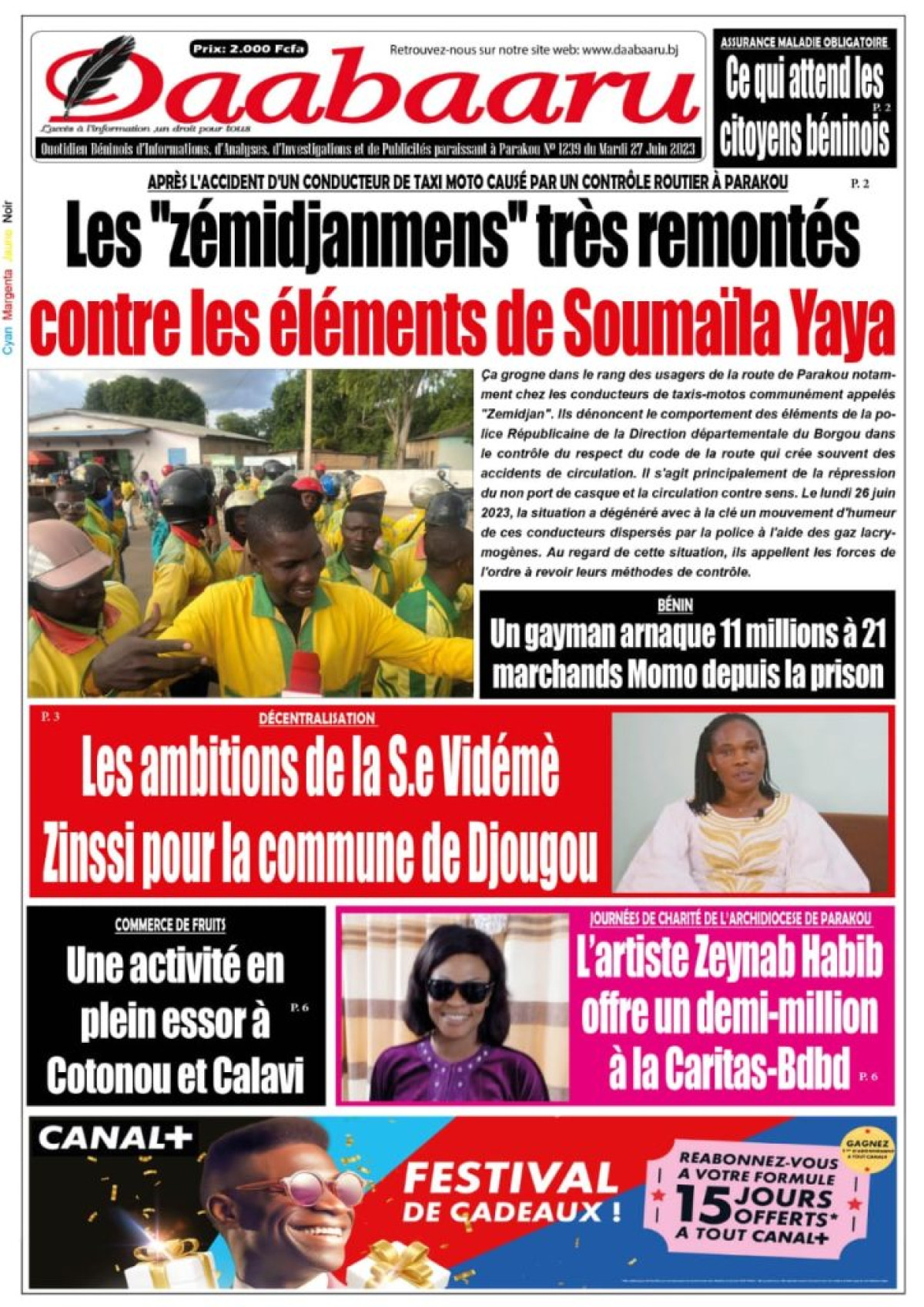 UNE DU MARDI 27 JUIN 2023