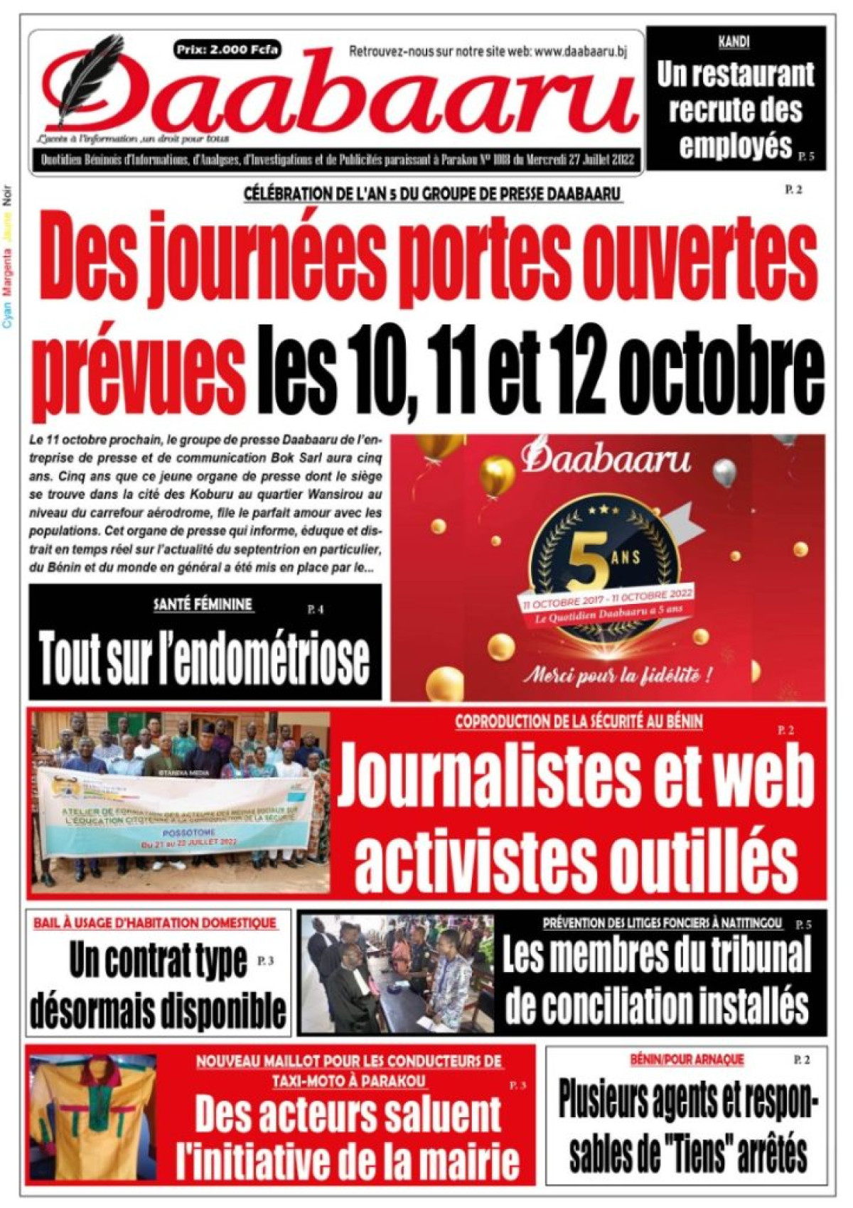 UNE DU MERCREDI 27 JUILLET 2022