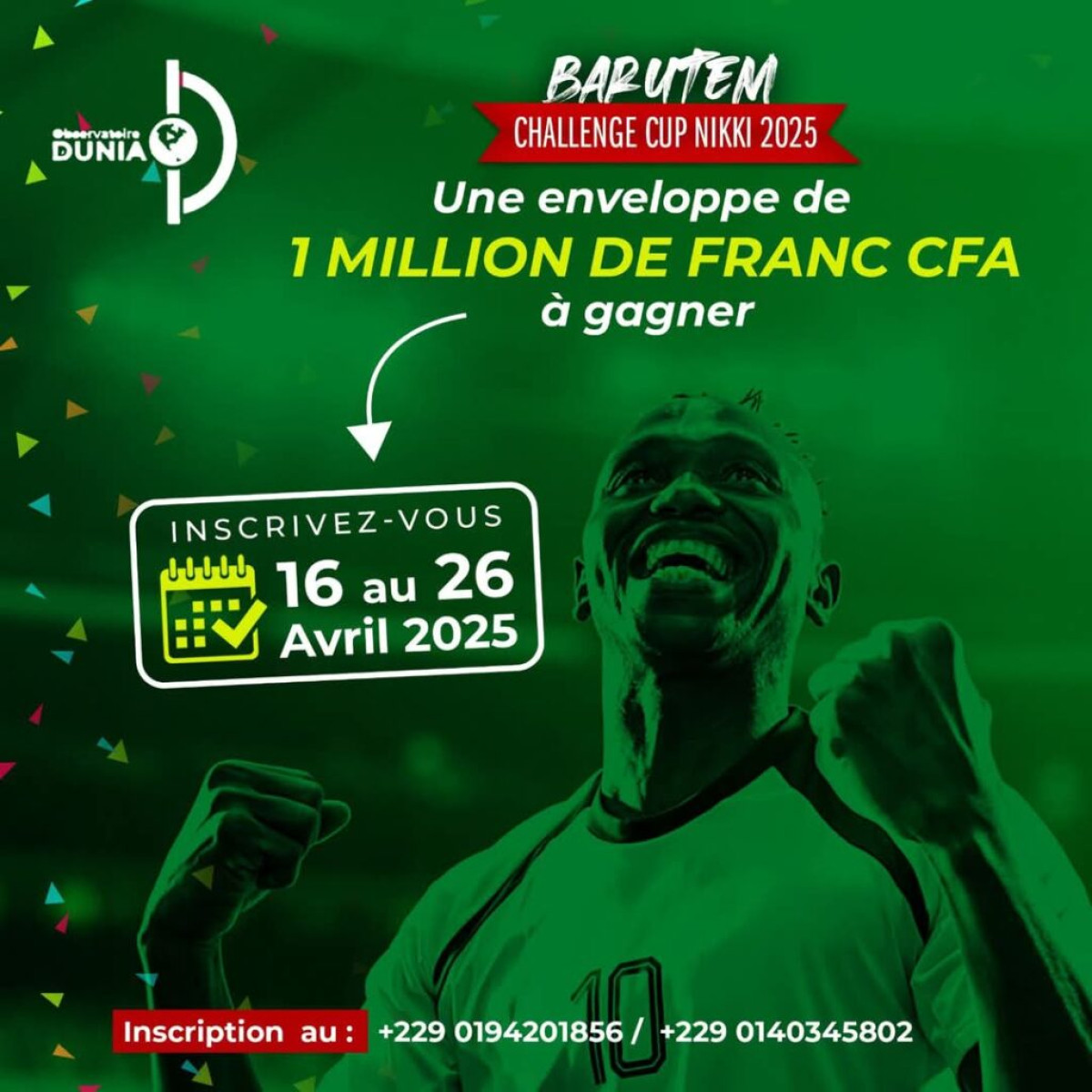 3ème édition du Barutem challenge cup de Nikki: les inscriptions ouvertes du 16 au 26 avril 2026