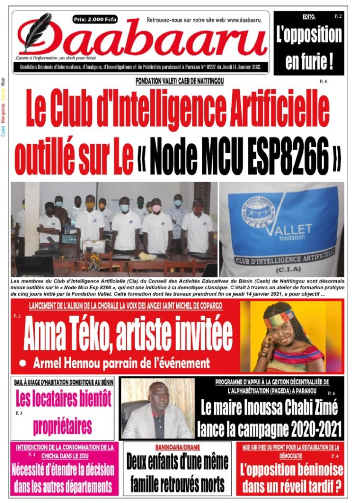 Parution du jeudi 14 janvier 2021