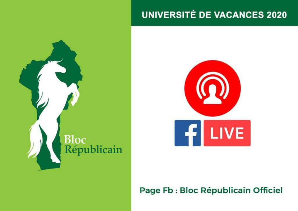 UNIVERSITÉ DE VACANCES 2020 DU PARTI BLOC RÉPUBLICAIN: L’événement est à suivre en direct sur la page Facebook du parti vert