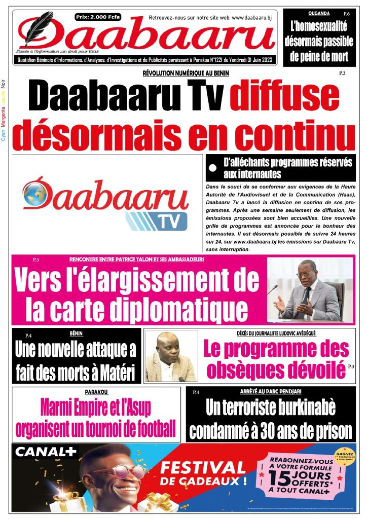 UNE DU JEUDI 1er JUIN 2023