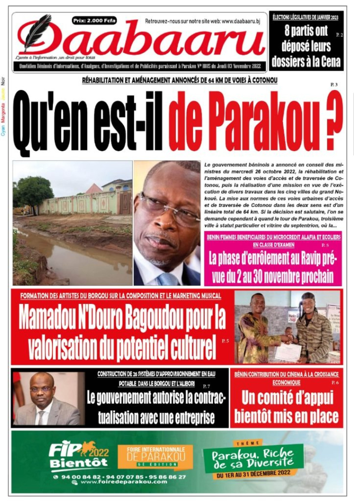 Journal du jeudi 03 novembre 2022