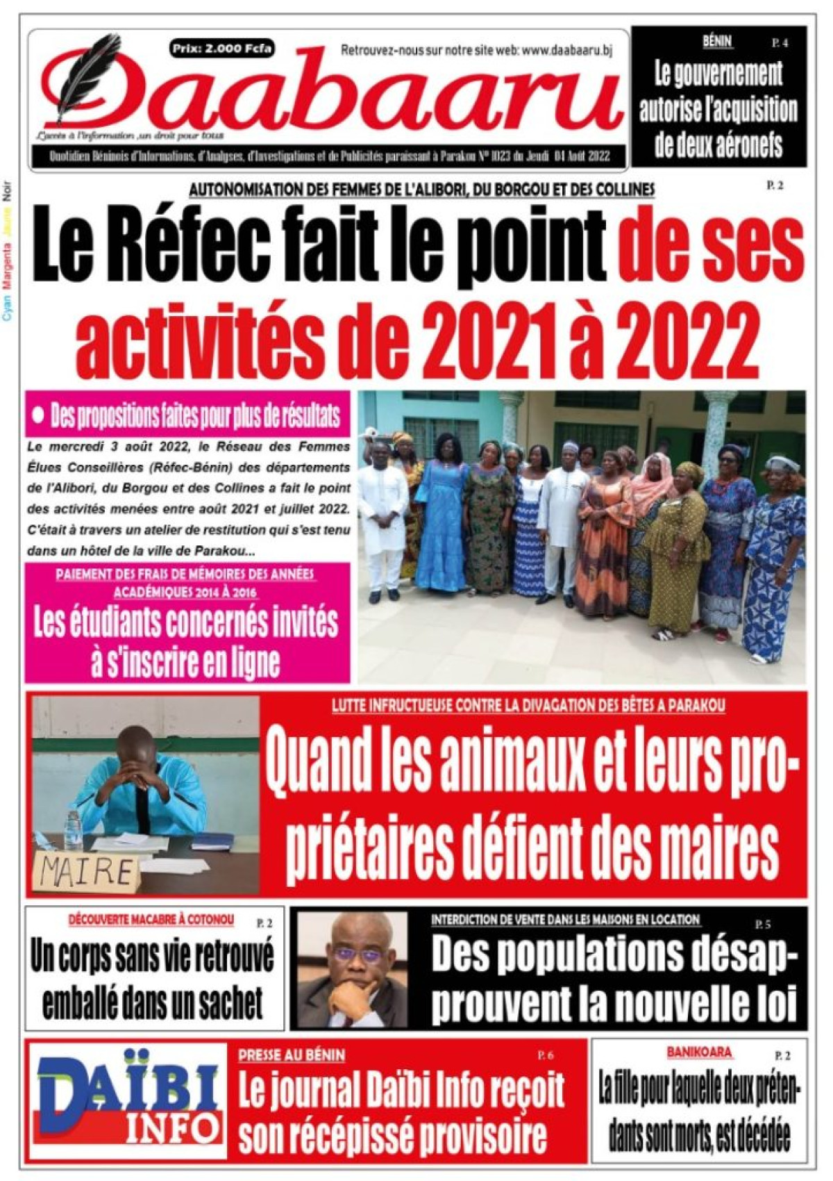 UNE DU JEUDI 4 AOÛT 2022