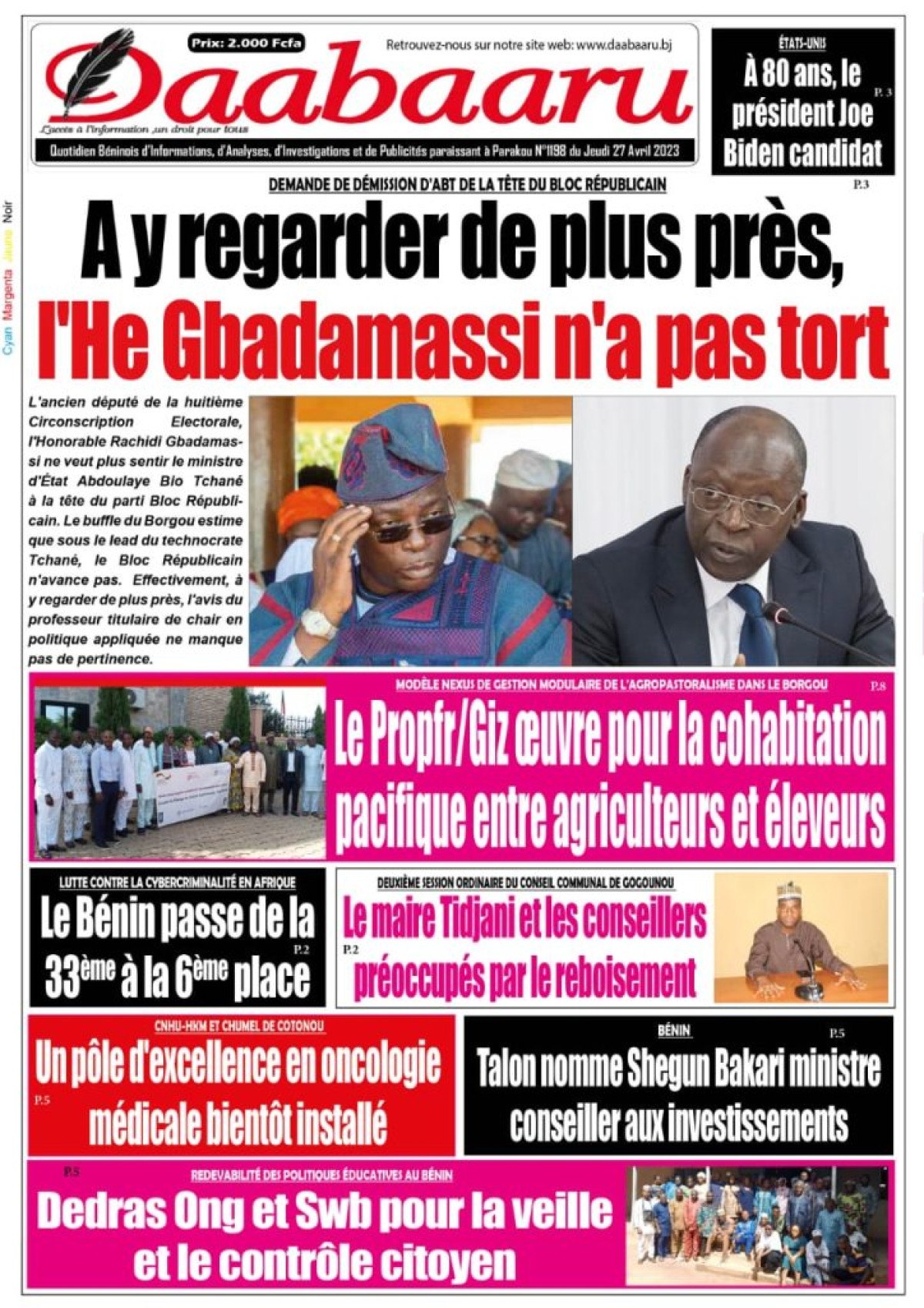 UNE DU JEUDI 27 AVRIL 2023