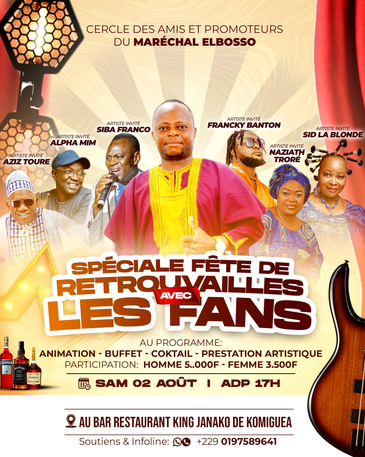 Spéciale fête de retrouvailles des fans de l’artiste Elbosso à N’Dali: plusieurs artistes sur scène le 2 août prochain à Komiguéa