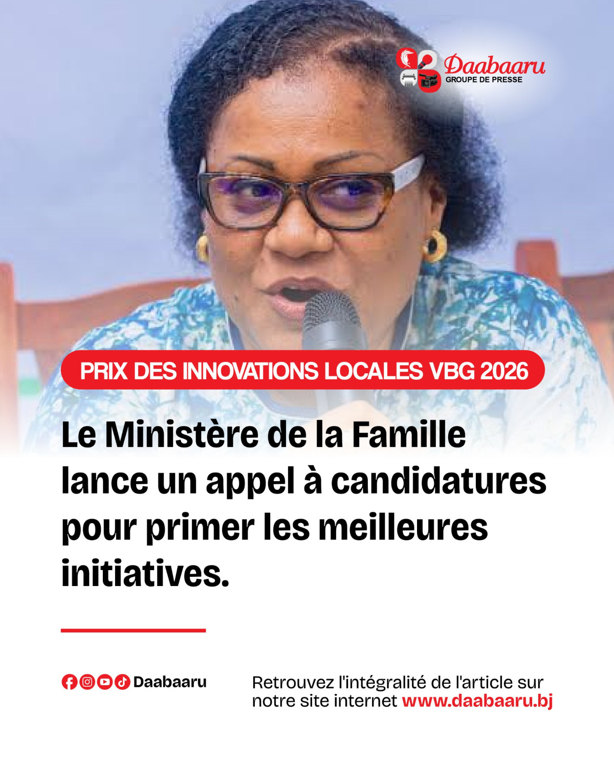 Prix des innovations locales Vbg 2026: le MFAS lance un appel à candidatures pour primer les meilleures initiatives