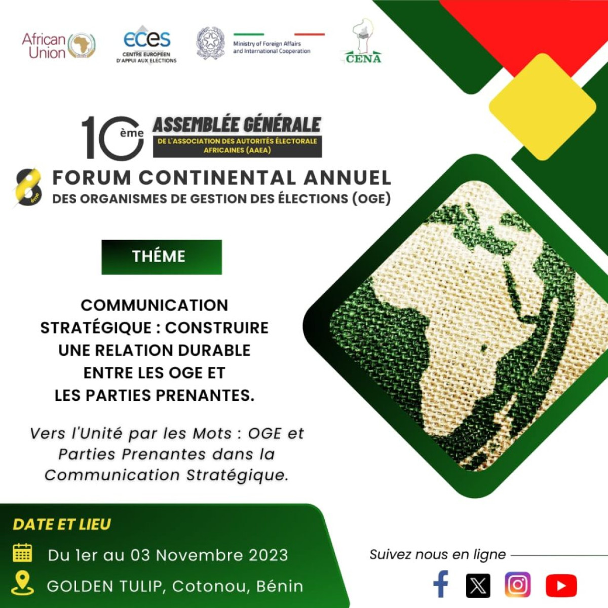 GESTION DES ÉLECTIONS EN AFRIQUE :  La Cena et les Oge en assemblée générale demain