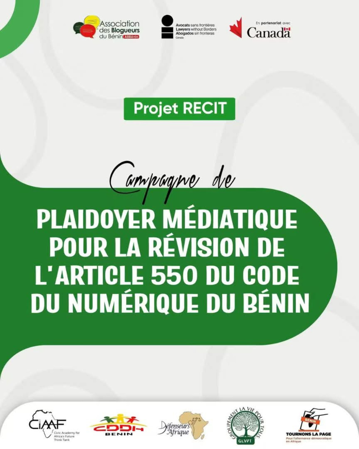 Révision de l'article 550 du code du numérique: l'Association des Blogueurs du Bénin lance une campagne de plaidoyer