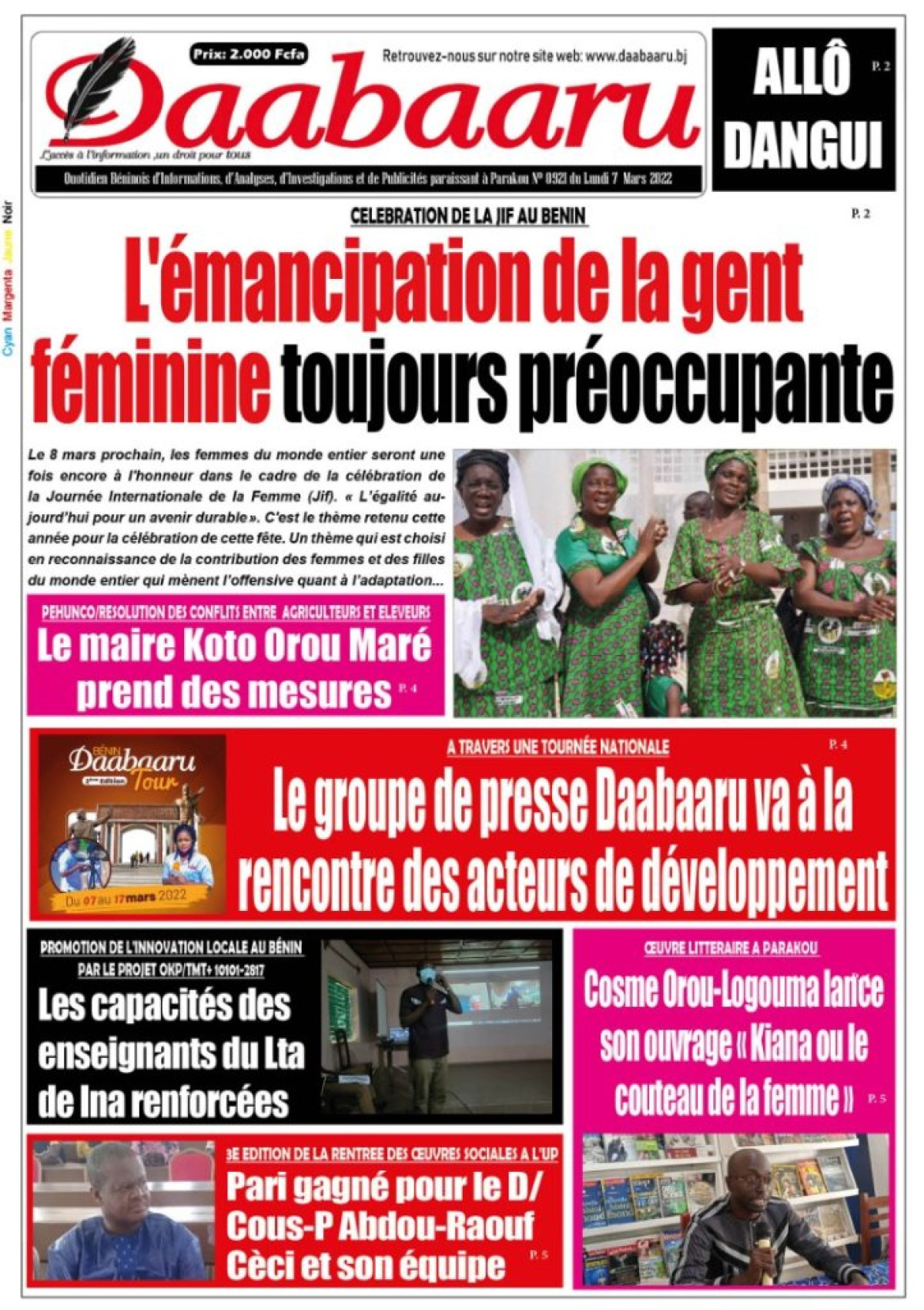 UNE DU LUNDI 7 MARS 2022