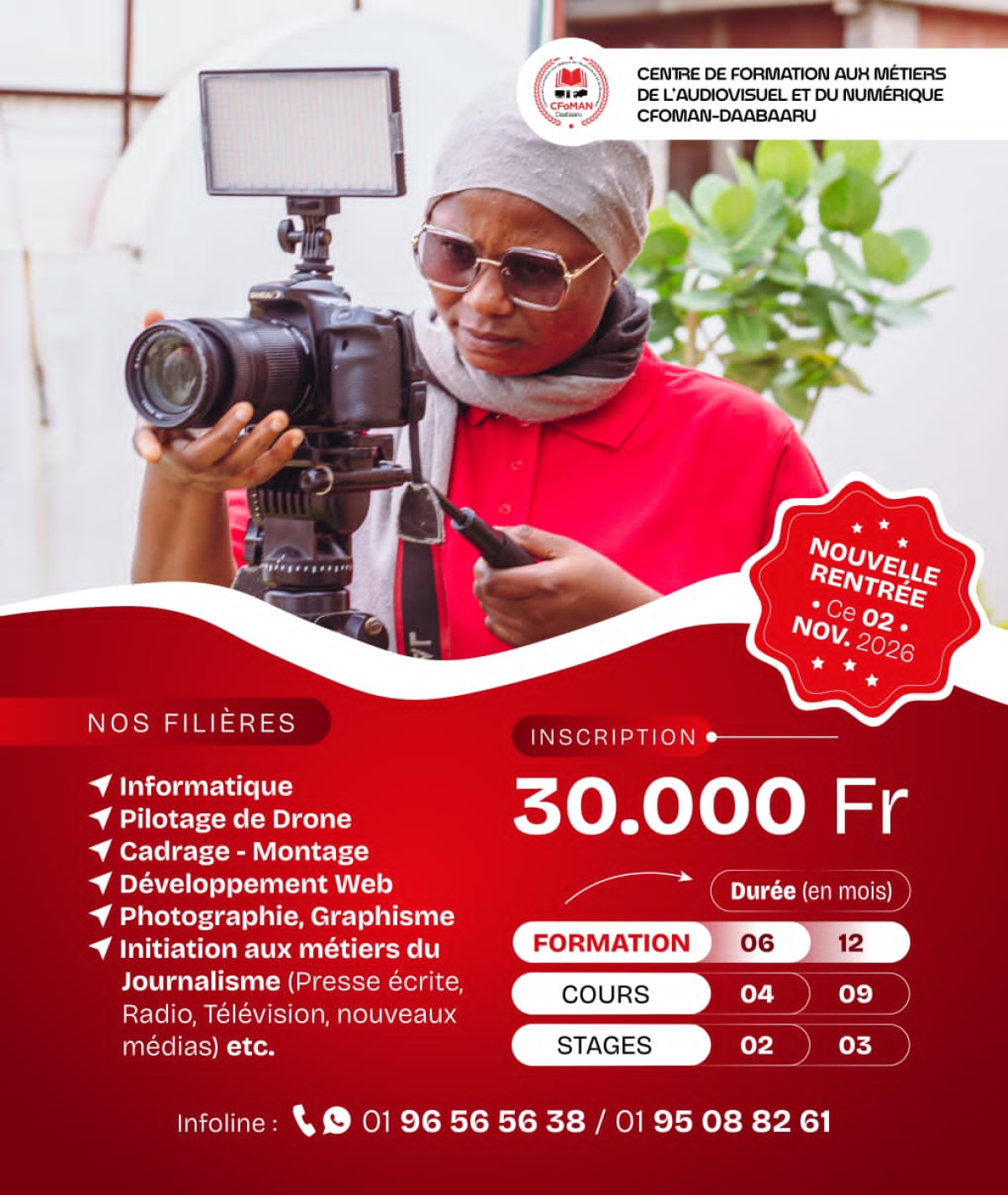 Audiovisuel et le numérique à Parakou: CFoMAN-Daabaaru lance des formations pratiques dans plusieurs domaines