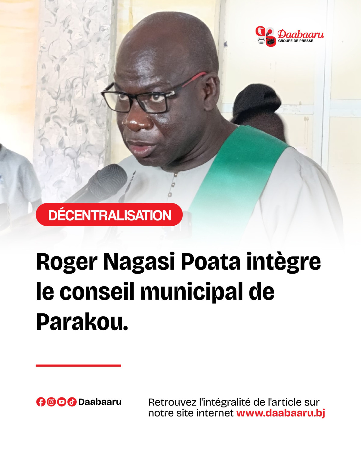 Parakou/Après la démission du conseiller Souradjou Karimou Adamou: Roger Nagasi Poata installé