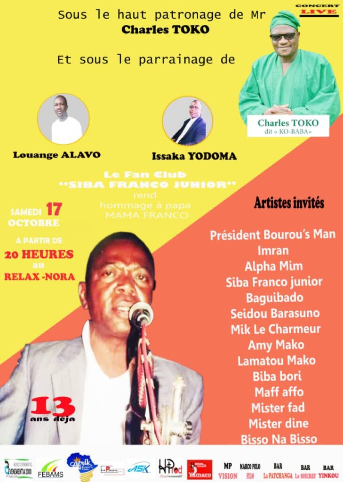 13 ANS APRES LE DECES DE MAMA FRANCO : Le fan club Siba Franco lui rend un hommage mérité à travers un géant concert