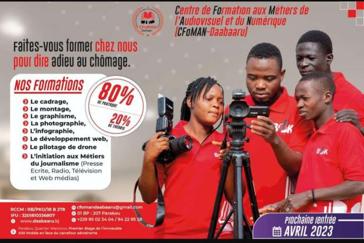 FORMATION AU CFOMAN-DAABAARU : Les métiers de l’audiovisuel et du numérique, l’autre corde à mettre à son arc . Une aubaine pour les fonctionnaires . Prochaine rentrée, 10 avril 2023