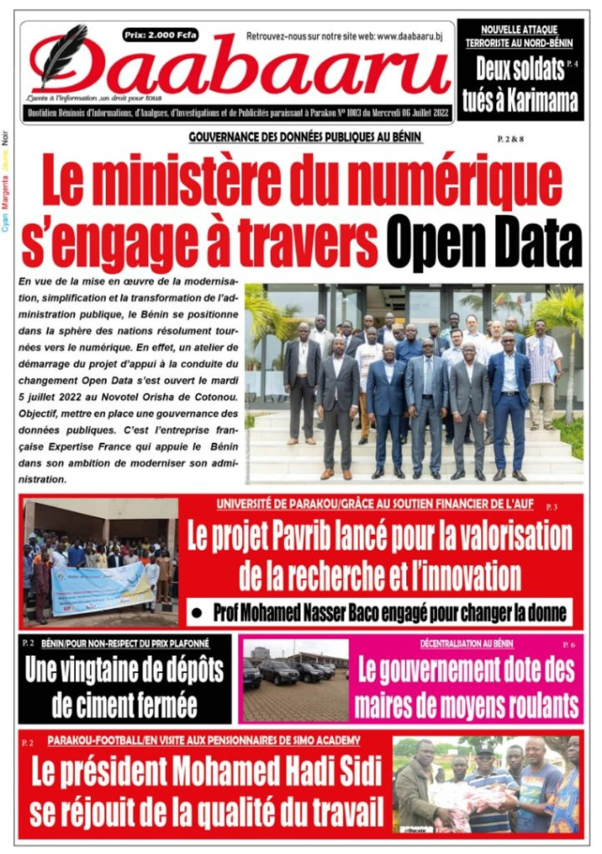 UNE DU MERCREDI 6 JUILLET 2022