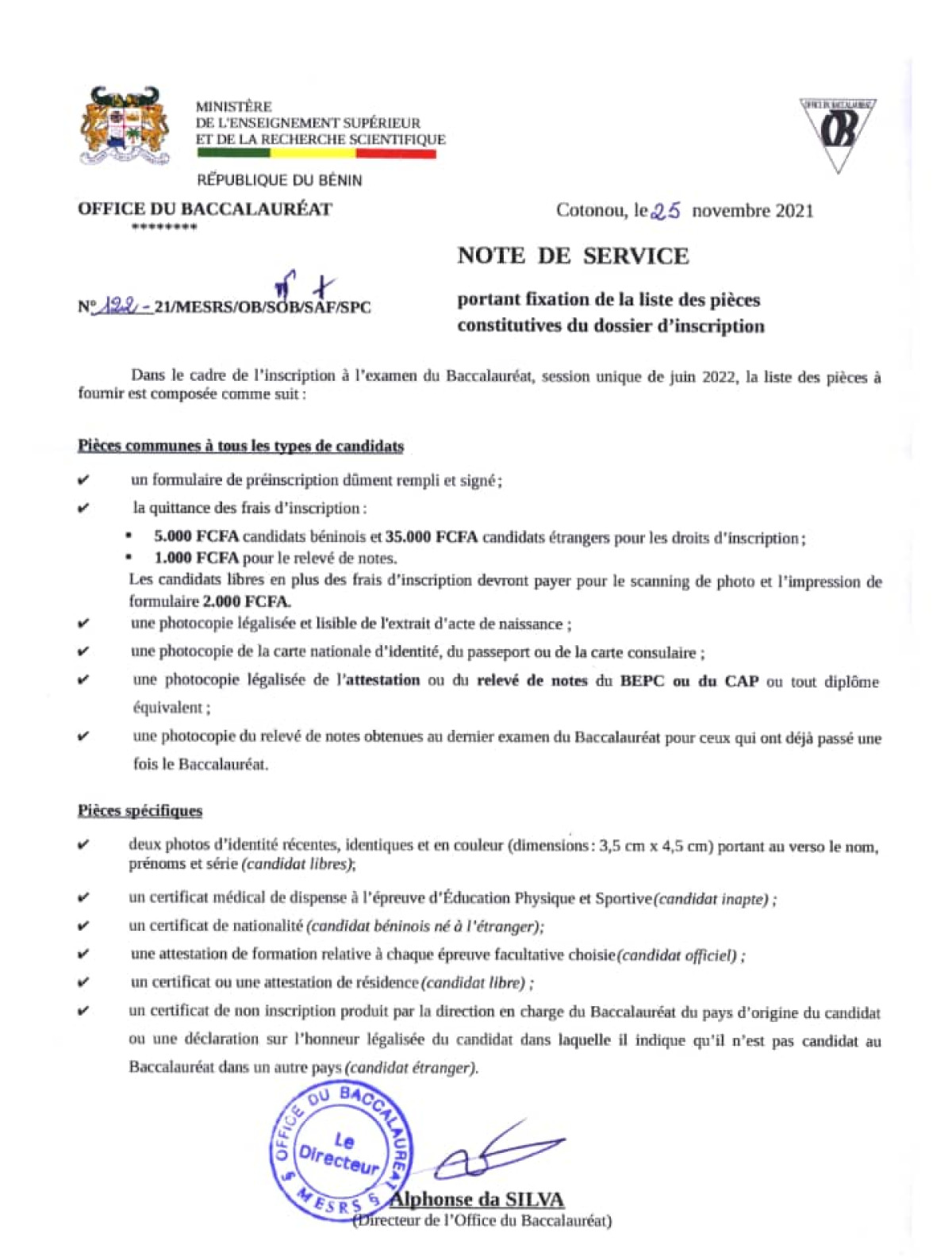 BENIN/BACCALAUREAT 2022 : Le registre d’inscription ouvert