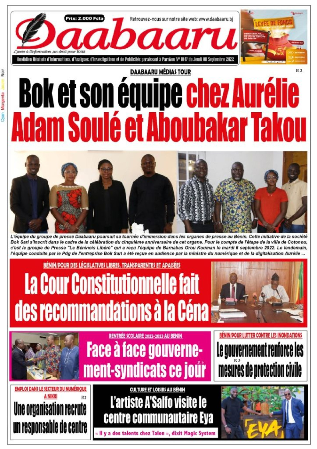 UNE DU JEUDI 8 SEPTEMBRE 2022