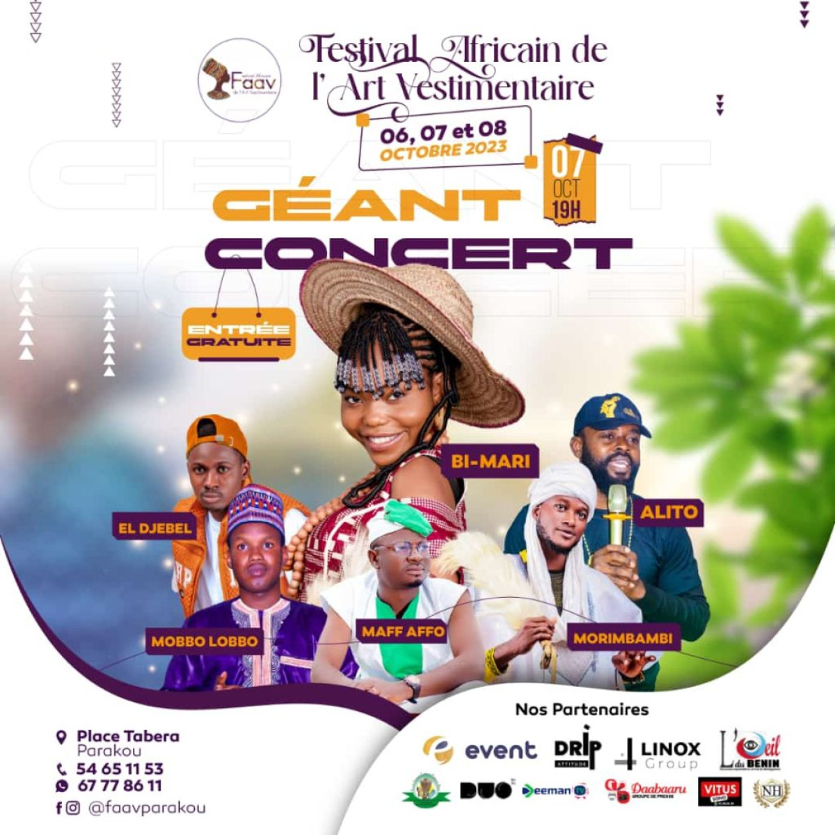 PARAKOU/FESTIVAL AFRICAIN DE L&rsquo;ART VESTIMENTAIRE : Un géant concert organisé ce 7 octobre